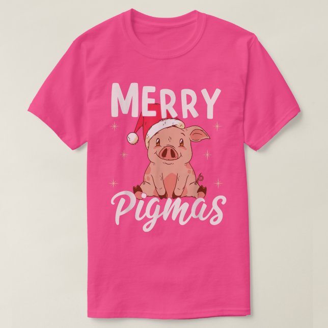 Merry Pigmas Santa Pig Weihnachten T-Shirt (Design vorne)
