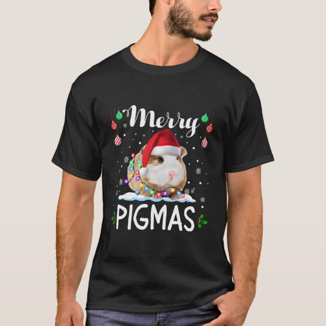 Merry Pigmas Weihnachten Weihnachten Guinea Schwei T-Shirt (Vorderseite)