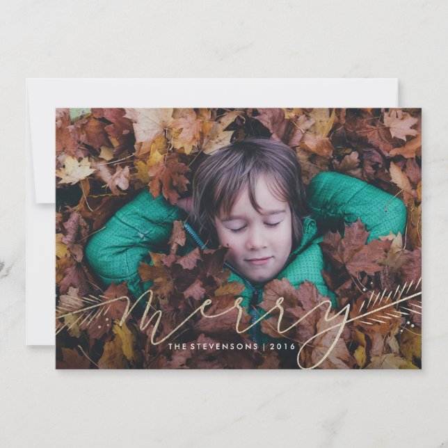 Merry Pines Holiday Foto Card Feiertagskarte (Vorderseite)