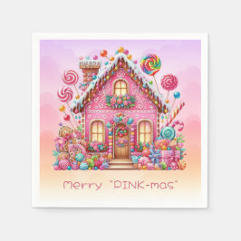 Merry "PINK-mas" Weihnachts Candy House Serviette