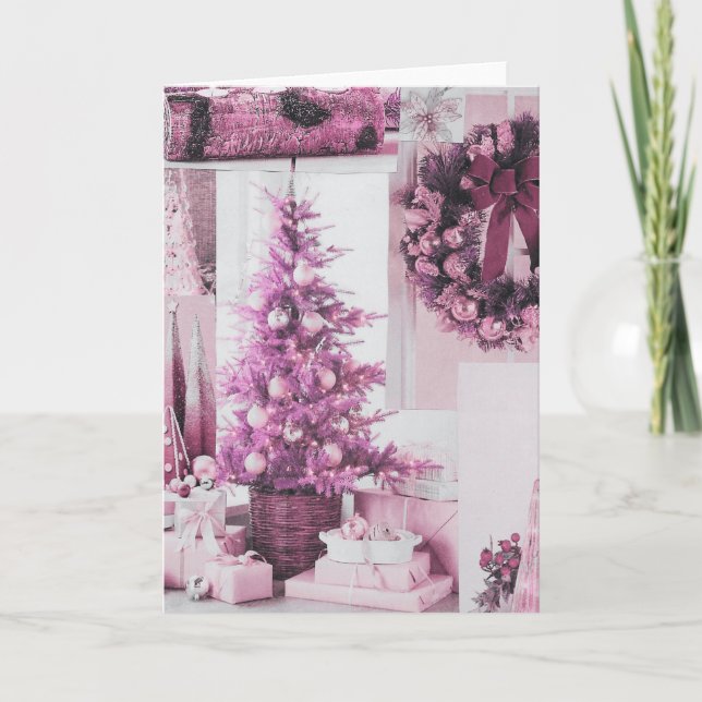 Merry Pinkmas 5" x 7" Faltkarte Ankündigung (Vorderseite)