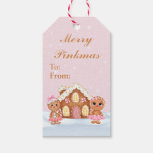 Merry Pinkmas Gingerbread Geschenketiketten