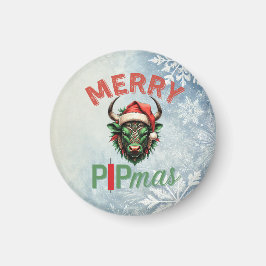 Merry PIPmas Trading Bull Christmas Design – Funny Magnet