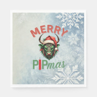 Merry PIPmas Trading Bull Christmas Design – Funny Serviette