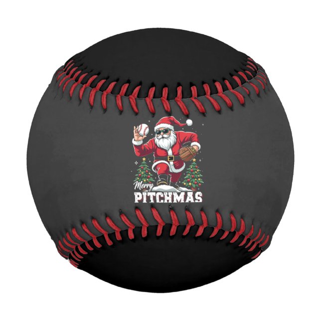Merry Pitchmas Weihnachten Weihnachten Weihnachten Baseball (Vorderseite)