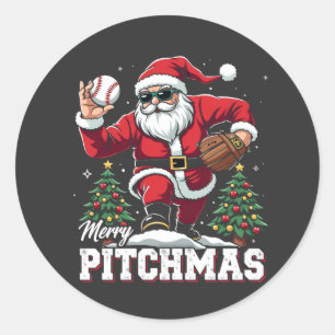 Merry Pitchmas Weihnachten Weihnachten Weihnachten Runder Aufkleber
