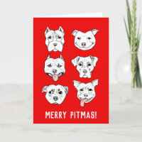 Merry Pitmas | Pit Bull Dog Faces Weihnachten