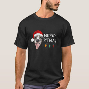 Merry Pitmas - Pitbuli Weihnachten mit glücklichem T-Shirt