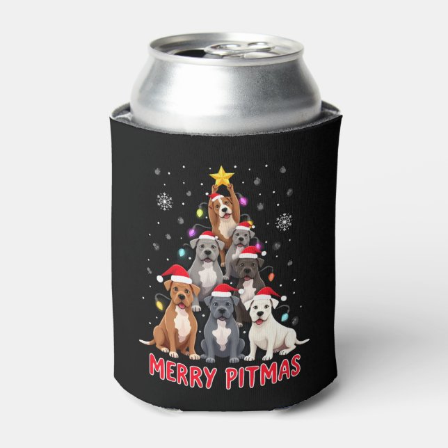 Merry Pitmas Pitbull Dog Ugly Christmas Sweater Tr Dosenkühler (Kanne Vorderseite)
