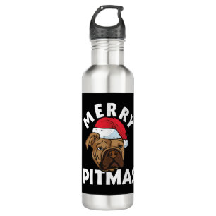 Merry Pitmas Pitbull Dog Ugly Christmas Sweater Tr Edelstahlflasche
