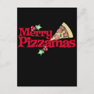 merry pizzamas feiertagspostkarte