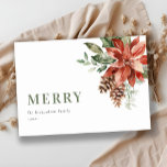Merry Poinsettia Bunch Wasserfarben Weihnachten<br><div class="desc">Wenn Sie weitere Anpassungen benötigen,  schreiben Sie mir bitte an yellowfebstudio@gmail.com.</div>