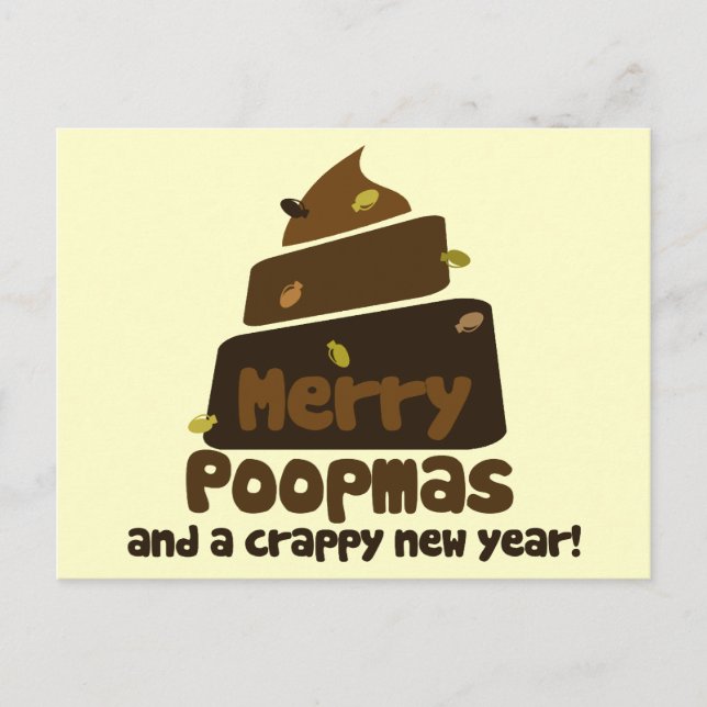 Merry Poopmas Feiertagspostkarte (Vorderseite)