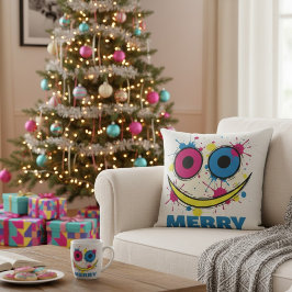 Merry Pop: Colorful & Playful Modern Art Christmas Kissen