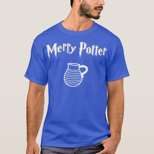Merry Potter lustiges Buch mit Harry Töpferei T-Shirt (Vorderseite)