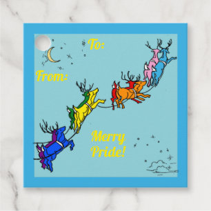 Merry Pride Santa's Rentier Geschenkanhänger