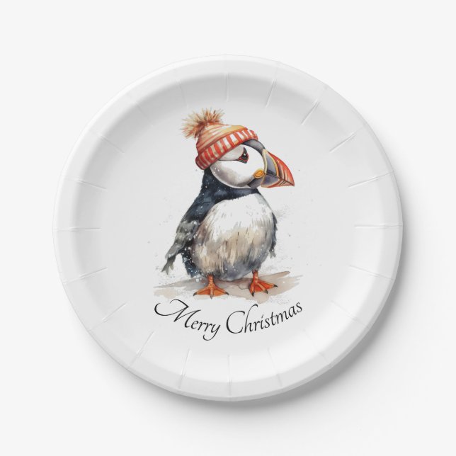 Merry Puffin, Brauch Pappteller (Vorderseite)