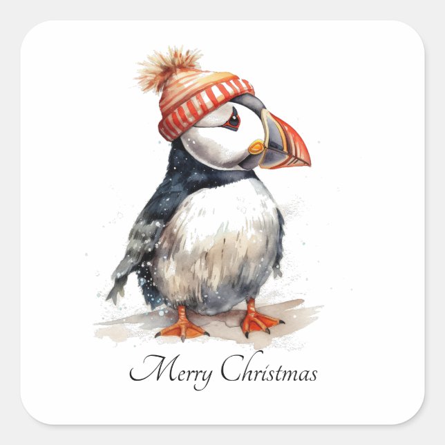 Merry Puffin, Brauch Quadratischer Aufkleber (Vorderseite)