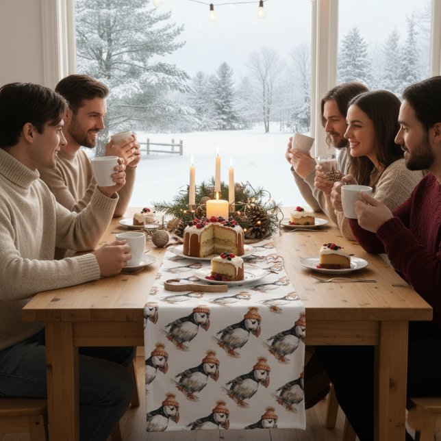 Merry Puffin Kurzer Tischläufer (Von Creator hochgeladen)