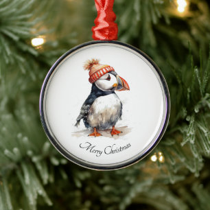 Merry Puffin Ornament Aus Metall