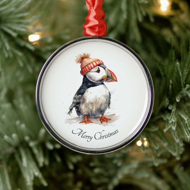 Merry Puffin Ornament Aus Metall (Baum)