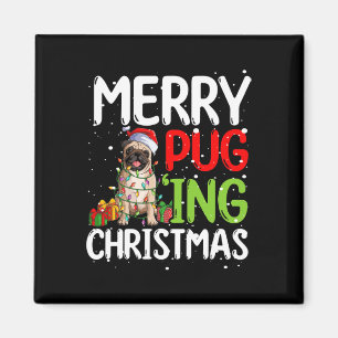 Merry Pugging Funny Mops Xmas perfekt für jede Fam Magnet