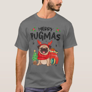 Merry Pugmas Mops Hund Lover Weihnachten Weihnacht T-Shirt
