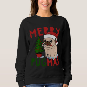 Merry Pugmas Niedlicher Weihnachts-Mops Klassische Sweatshirt
