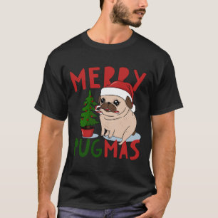 Merry Pugmas Niedlicher Weihnachts-Mops Klassische T-Shirt
