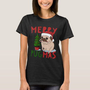 Merry Pugmas Niedlicher Weihnachts-Mops Klassische T-Shirt