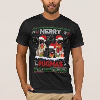 Merry Pugmas Ugly Sweater Weihnachts-Mops Hund Lov T-Shirt