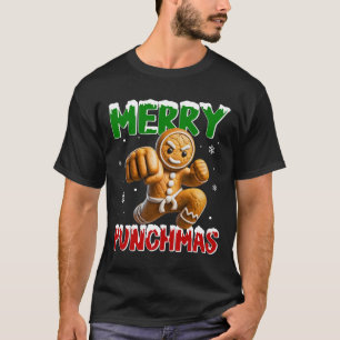 Merry Punchmas Taekwondo Karate Gingerbread Man Ma T-Shirt