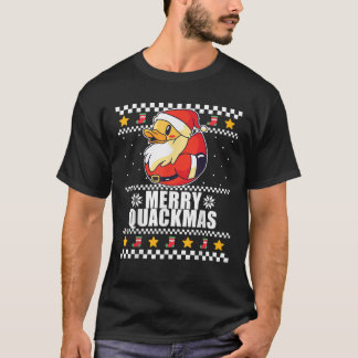 MERRY QUACKMAS Funny Santa Duck Ugly Christmas Mem T-Shirt