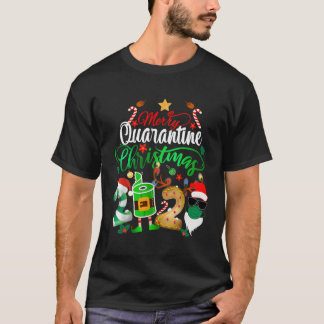 Merry Quarantine 2020 Elf Santa Claus Facebook T-Shirt