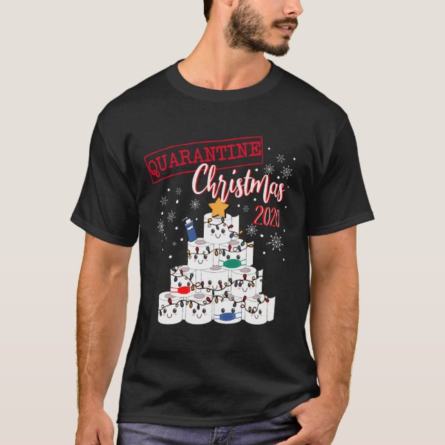 Merry Quarantine Christmas 2020 Funny Xmask Toilet T-Shirt (Vorderseite)