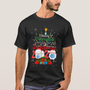 Merry Quarantine Christmas 2020 Pajamas Family Mat T-Shirt