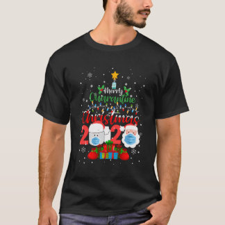 Merry Quarantine Christmas 2020 Pajamas Family Mat T-Shirt