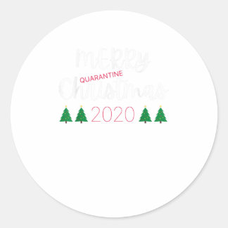 Merry Quarantine Christmas 2020 Pajamas Runder Aufkleber