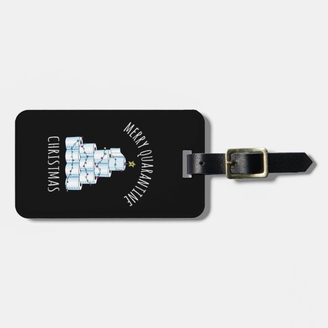 Merry Quarantine Christmas Tree Toilettenpapier Gepäckanhänger (Vorderseite horizontal)