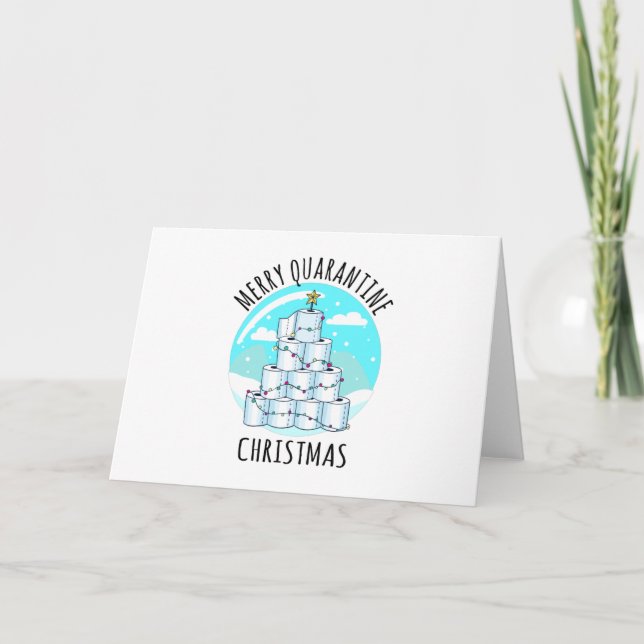 Merry Quarantine Christmas Tree Toilettenpapier Karte (Vorderseite)