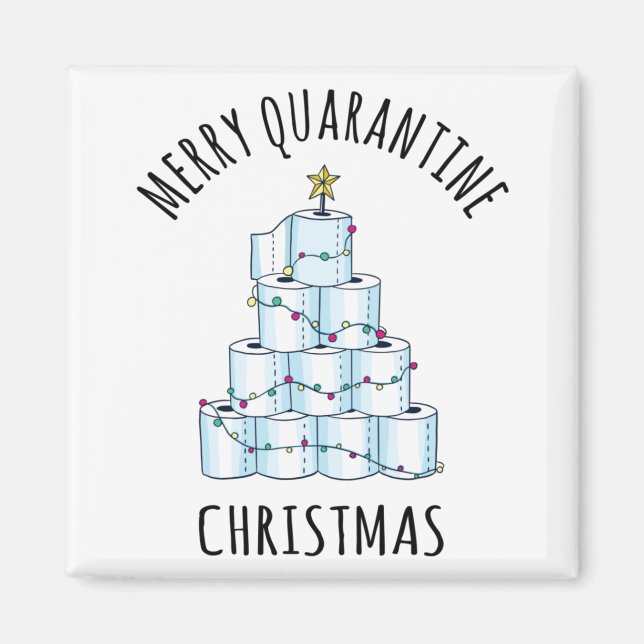 Merry Quarantine Christmas Tree Toilettenpapier Magnet (Vorne)