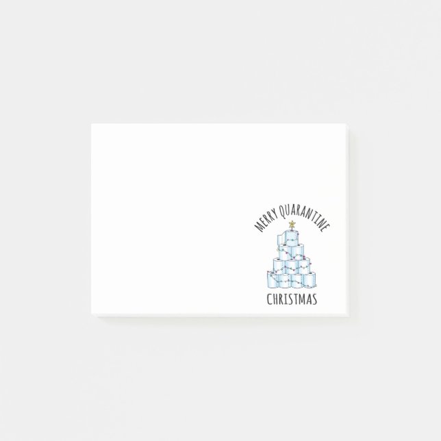 Merry Quarantine Christmas Tree Toilettenpapier Post-it Klebezettel (Vorderseite)