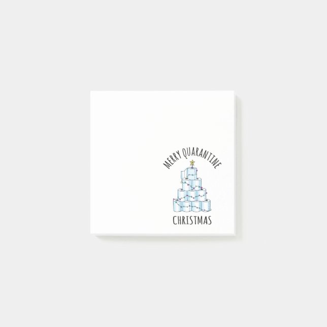 Merry Quarantine Christmas Tree Toilettenpapier Post-it Klebezettel (Vorderseite)
