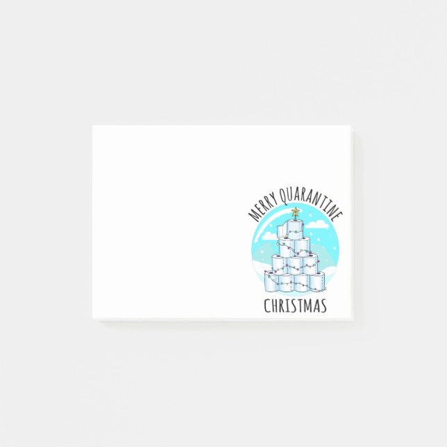 Merry Quarantine Christmas Tree Toilettenpapier Post-it Klebezettel (Vorderseite)