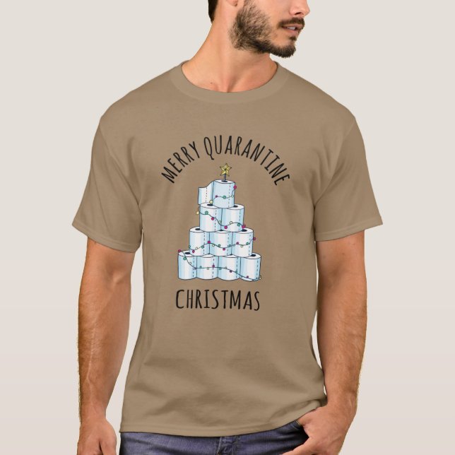 Merry Quarantine Christmas Tree Toilettenpapier T-Shirt (Vorderseite)