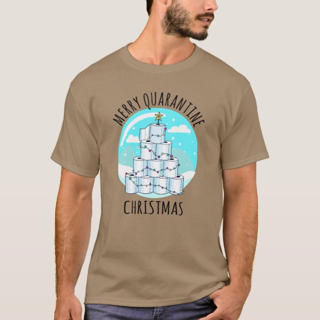 Merry Quarantine Christmas Tree Toilettenpapier T-Shirt (Vorderseite)