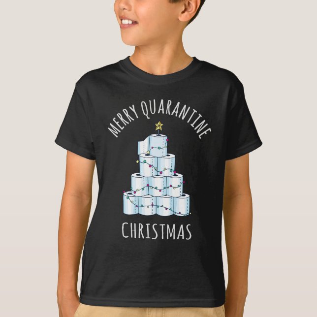 Merry Quarantine Christmas Tree Toilettenpapier T-Shirt (Vorderseite)
