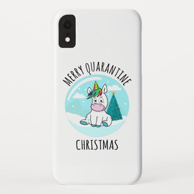 Merry Quarantine Christmas Unicorn Case-Mate iPhone Hülle (Rückseite)