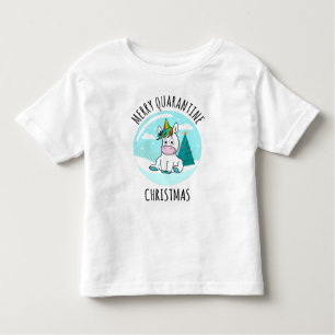 Merry Quarantine Christmas Unicorn Kleinkind T-shirt