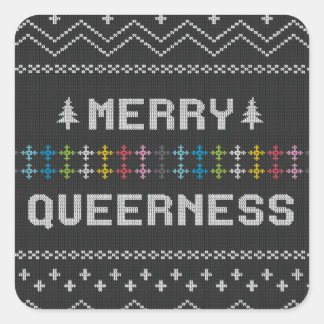 Merry Queerness Quadratischer Aufkleber